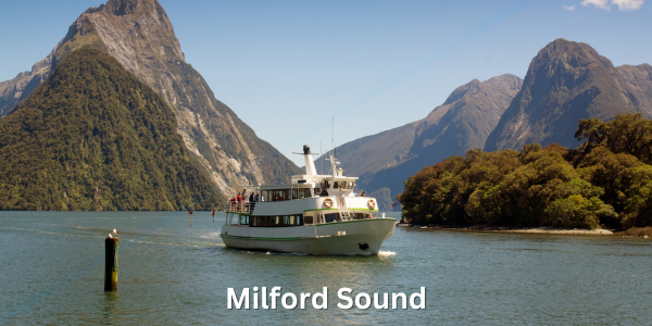 Milford Sound Overnight Cruise Boat On Milford Sound In New Zealand