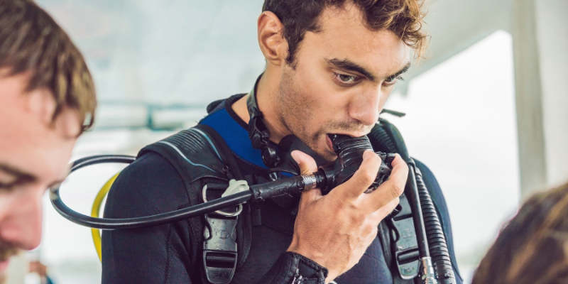 Pro Tips For Beginner Scuba Divers In Thailand A beginner learning how to scuba dive in Koh Tao Thailand