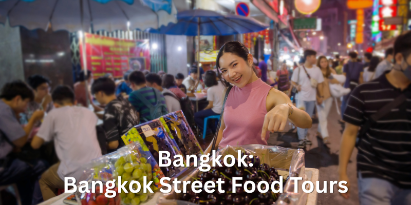 Booking Street Food Tours Bangkok - Woman enjoying street food in Bangok