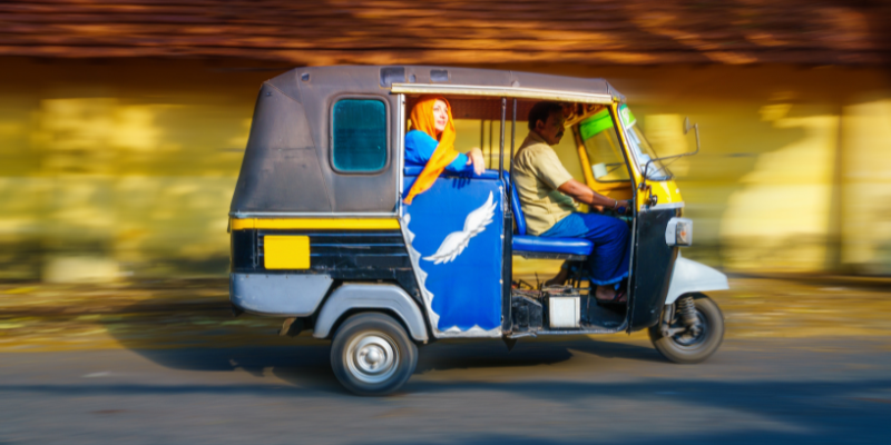 Tuk Tuk Driving at Night with one passenger